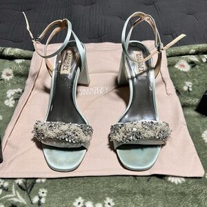 Badgley Mischka Light Blue Embellished Heels